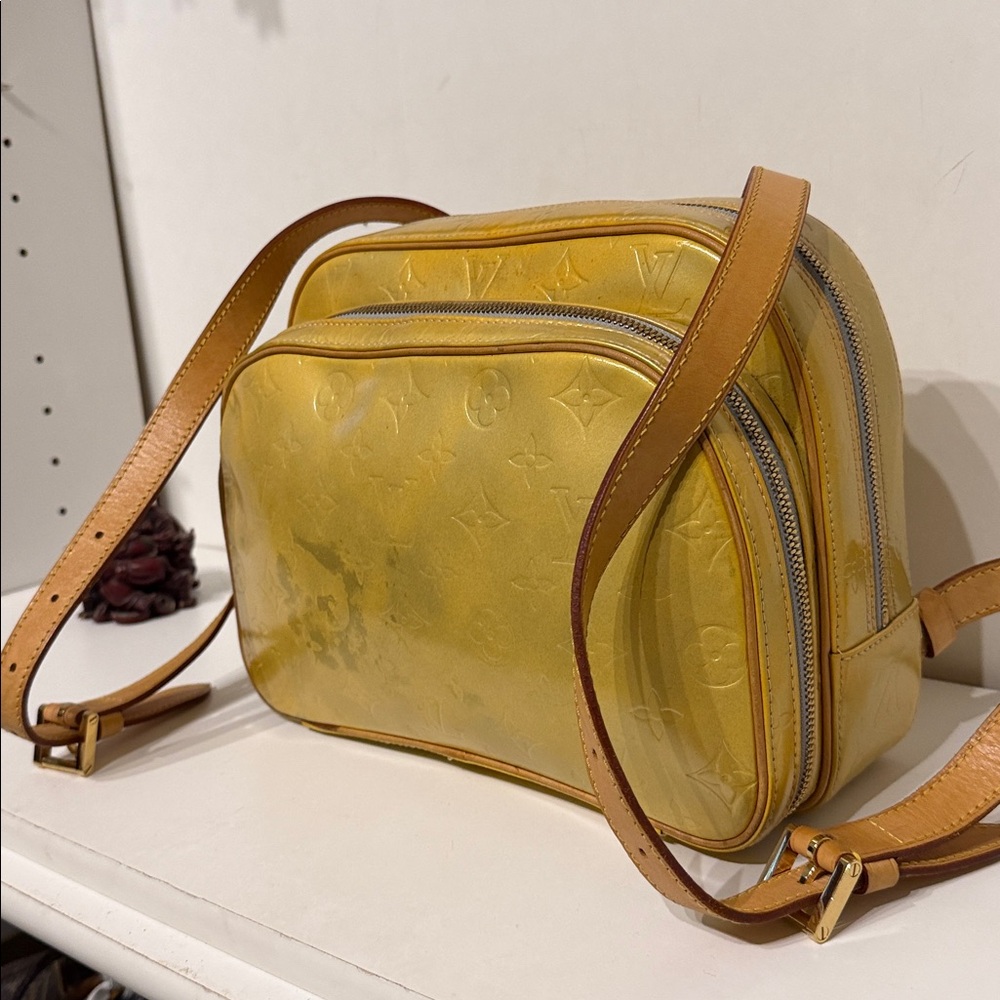 Louis Vuitton Shimmering Gold Bag-pack. Some stain - Picture 3 of 11
